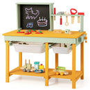 Wooden Toy Workbench with Blackboard and Storage Baskets – complete workbench
