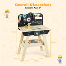 Wooden Toy Workbench with Clock and Blackboard, Multicolour, view 4