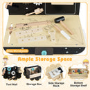 Wooden Toy Workbench with Clock and Blackboard, Multicolour, view 6