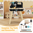 Wooden Toy Workbench with Clock and Blackboard, Multicolour, view 9