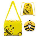 Yellow Bee Ride-On Luggage Set with Backpack and Neck Pillow, supplier view 03