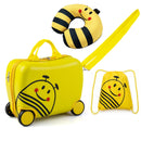 Yellow Bee Ride-On Luggage Set with Backpack and Neck Pillow, supplier view 04