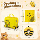 Yellow Bee Ride-On Luggage Set with Backpack and Neck Pillow, supplier view 05