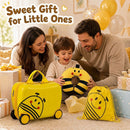 Yellow Bee Ride-On Luggage Set with Backpack and Neck Pillow, supplier view 06