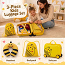 Yellow Bee Ride-On Luggage Set with Backpack and Neck Pillow, supplier view 07
