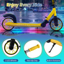 Yellow Folding Kick Scooter with Light-Up Wheels – light-up wheels, handle grip and kickstand