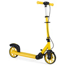 Yellow Folding Kick Scooter with Light-Up Wheels – yellow scooter with two wheels and handbrake