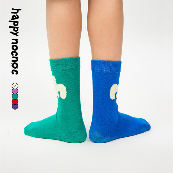 Cotton Color Block Mid Tube Socks