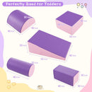 5-piece toddler foam climb and crawl playset, Purple colour combination, piece dimensions
