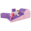 5-piece toddler foam climb and crawl playset, Purple colour combination, low-level crawling view