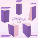 5-piece toddler foam climb and crawl playset, Purple colour combination, five included shapes