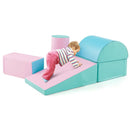 5-piece toddler foam climb and crawl playset, Green colour combination, low-level crawling view