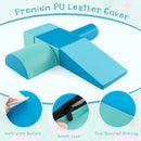 5-piece toddler foam climb and crawl playset, Blue colour combination, PU cover, zip and seams