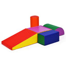 5-piece toddler foam climb and crawl playset, Multicolour colour combination, alternate floor-level arrangement