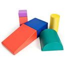 Red-combination six-piece foam climb and crawl set with all six shapes