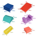 Red-combination foam play set component dimensions