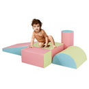 5-piece toddler foam climb and crawl playset, Pink colour combination, hero