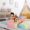 5-piece toddler foam climb and crawl playset, Pink colour combination, floor-level lifestyle