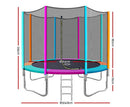10FT Round Trampolines Multi-coloured