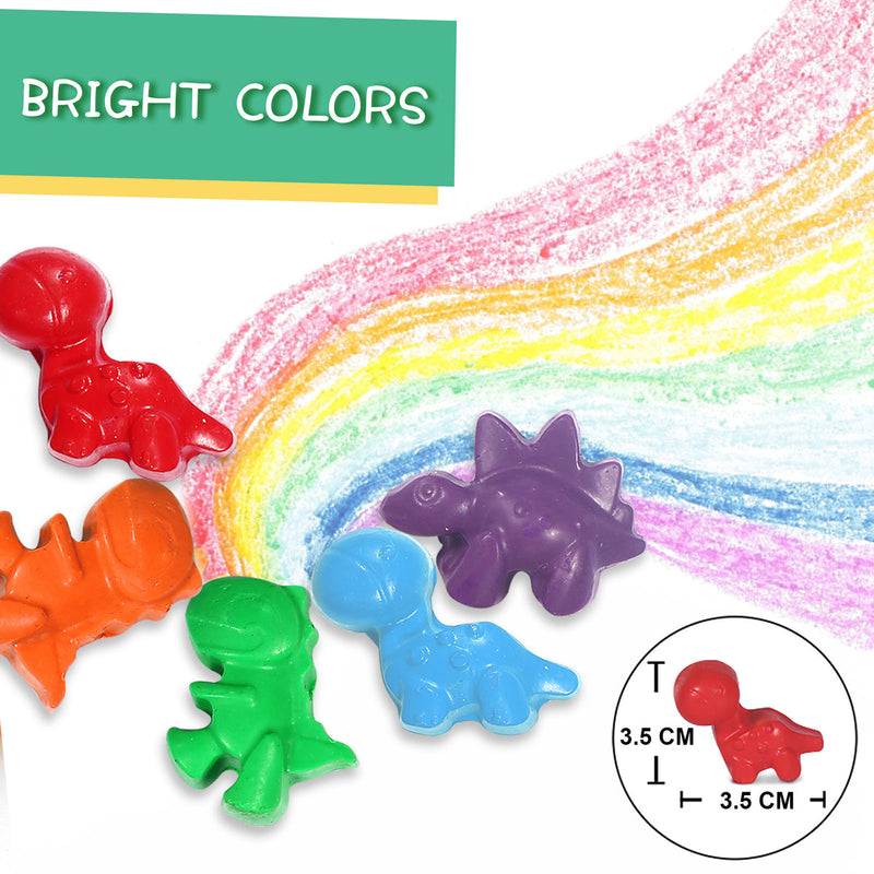 BEESWAX CRAYON IN COLOUR BOX-CUTE DINOSAURS 12 COLORS