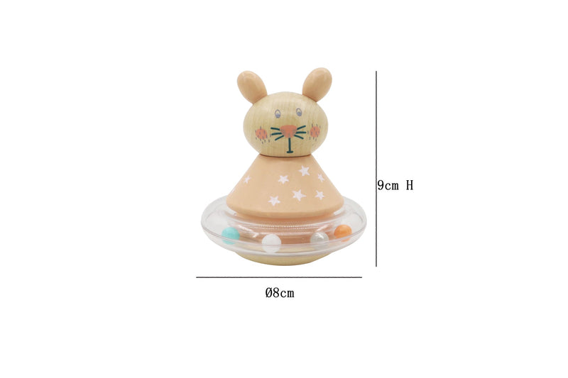 WOODEN ANIMAL ROLY-POLY RABBIT