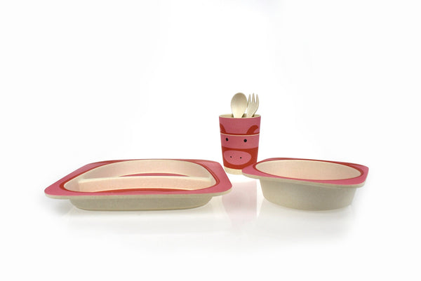 BAMBOOZOO DINNERWARE PIG 5PCS